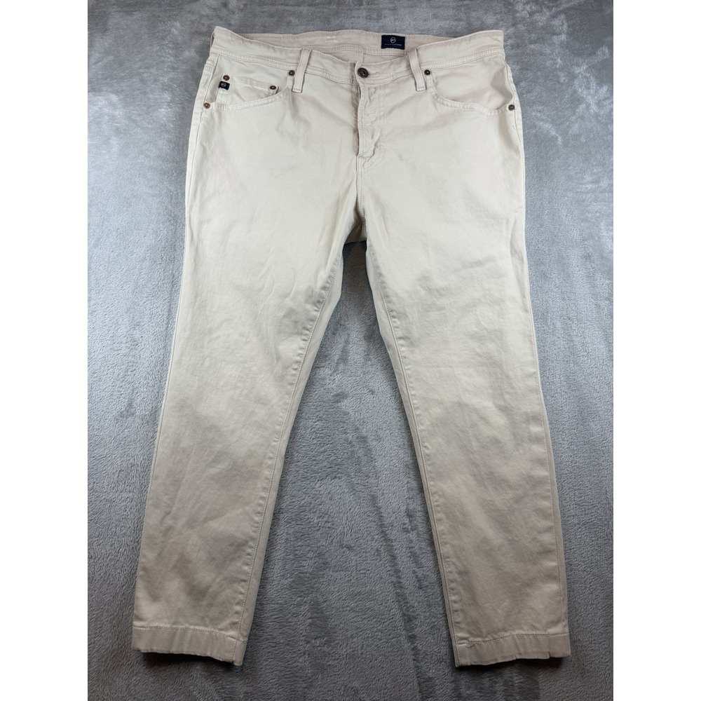 AG Tellis Pants Mens 36X25.5 Hemmed Modern Slim Sateen Chino Luxe Coastal Pebble